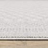 2' x 8' White and Grey Oriental Power Loom Stain Resistant Runner Rug