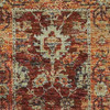 2' x 8' Red Gold and Green Oriental Power Loom Stain Resistant Runner Rug