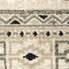2' x 8' Ivory Grey Black and Ivory Southwestern Power Loom Runner Rug