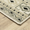 2' x 8' Ivory Grey Black and Ivory Southwestern Power Loom Runner Rug