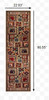 2' x 8' Brown and Red Ikat Patchwork Runner Rug