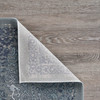 2' x 8' Blue Silver Gray and Cream Damask Distressed Runner Rug