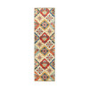 2' x 8' Cream and Rust Wool Geometric Tufted Stain Resistant Runner Rug