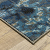 2' x 8' Blue Grey Charcoal and Beige Abstract Power Loom Stain Resistant Runner Rug