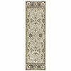 2' x 8' Grey Brown Tan and Beige Oriental Power Loom Stain Resistant Runner Rug