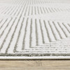 2' x 8' Grey and White Geometric Power Loom Stain Resistant Runner Rug