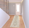 2' x 8' Beige & Ivory Oriental Power Loom Stain Resistant Runner Rug