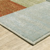 2' x 8' Grey Teal Blue Rust Green and Ivory Geometric Power Loom Runner Rug