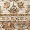 2' x 8' Rust and Ivory Oriental Power Loom Stain Resistant Runner Rug with Fringe