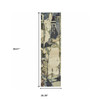 2' x 8' Blue and Grey Abstract Power Loom Stain Resistant Runner Rug