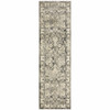 2' x 8' Grey Beige Tan and Brown Oriental Power Loom Stain Resistant Runner Rug