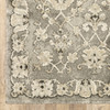 2' x 8' Grey Beige Tan and Brown Oriental Power Loom Stain Resistant Runner Rug