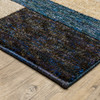 2' x 8' Gold Blue Beige Purple and Teal Geometric Power Loom Stain Resistant Runner Rug