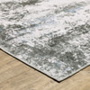 2' x 8' Gray and Ivory Abstract Printed Stain Resistant Non Skid Runner Rug