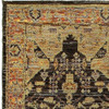 2' x 8' Gold Brown Grey Rust Green and Purple Oriental Power Loom Runner Rug