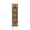 2' x 8' Gold Brown Grey Rust Green and Purple Oriental Power Loom Runner Rug