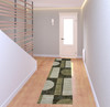 2' x 8' Gold Green Charcoal Teal Blue Purple Grey & Beige Geometric Power Loom Runner Rug