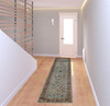 2' x 8' Blue Red Green and Gold Oriental Power Loom Stain Resistant Runner Rug
