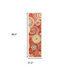 2' x 8' Rust Wool Medallion Tufted Handmade Stain Resistant Runner Rug