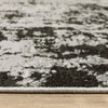 2' x 8' Grey Charcoal Black and Ivory Abstract Power Loom Stain Resistant Runner Rug