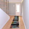 2' x 8' Purple Blue Teal Gold Green Red and Pink Geometric Power Loom Runner Rug