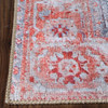 2' x 8' Berry Red Oriental Power Loom Stain Resistant Runner Rug