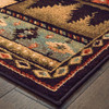 2' x 8' Black and Brown Nature Lodge Runner Rug