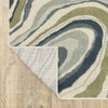 2' x 8' Gray and Ivory Abstract Power Loom Polypropylene Runner Rug