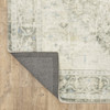 2' x 8' Grey Ivory and Blue Oriental Power Loom Stain Resistant Runner Rug