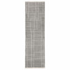 2' x 8' Grey & Ivory Geometric Shag Power Loom Stain Resistant Runner Rug