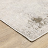 2' x 8' Beige Ivory Tan Grey and Brown Abstract Power Loom Runner Rug