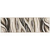 2' x 8' Natural Abstract Waves Wool Runner Rug