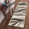 2' x 8' Natural Abstract Waves Wool Runner Rug