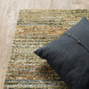 2' x 8' Gold and Green Abstract Runner Rug