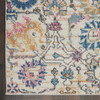 2' x 8' Orange and Ivory Floral Power Loom Polypropylene Runner Rug