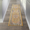 2' x 8' Yellow and Ivory Dhurrie Runner Rug