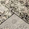 2' x 8' Black Grey Tan and Ivory Oriental Power Loom Stain Resistant Runner Rug