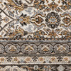 2' x 8' Ivory and Grey Oriental Power Loom Stain Resistant Runner Rug with Fringe