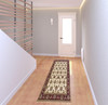 2' x 8' Red and Ivory Floral Medallion Runner Rug