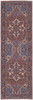 2' x 8' Red Tan & Blue Floral Power Loom Polyester Runner Rug