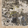 2' x 8' Grey Green Gold Blue and Beige Abstract Power Loom Runner Rug