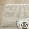 2' x 8' Ivory Beige Taupe and Tan Geometric Power Loom Runner Rug with Fringe