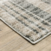 2' x 8' Grey Charcoal Ivory Tan Brown and Beige Geometric Power Loom Runner Rug