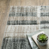 2' x 8' Grey Charcoal Ivory Tan Brown and Beige Geometric Power Loom Runner Rug
