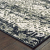 2' x 8' Grey & Ivory Geometric Power Loom Stain Resistant Runner Rug