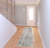 2' x 8' Gray Abstract Pattern Runner Rug