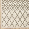 2' x 8' Ivory and Grey Geometric Power Loom Polypropylene Runner Rug