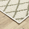 2' x 8' Ivory and Grey Geometric Power Loom Polypropylene Runner Rug