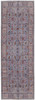 2' x 8' Gray Blue and Red Floral Power Loom Runner Rug