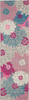 2' x 8' Gray Floral Dhurrie Runner Rug